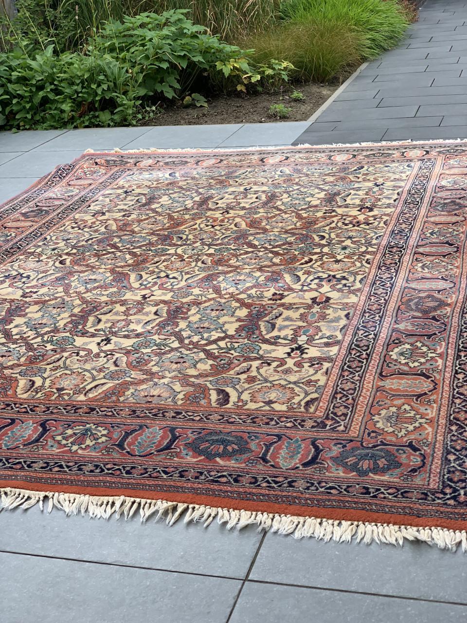 💐Prachtig Sfeervol Oud Roze Vintage Vloerkleed Zuiver Scheerwol💐