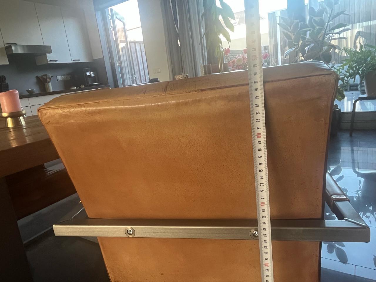 6 leren eetkamerstoelen