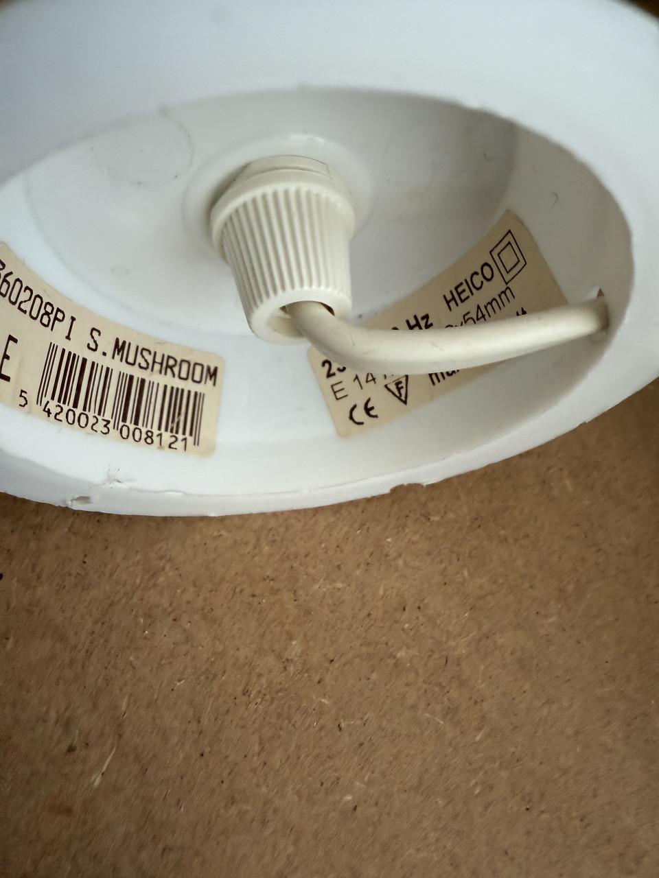 Charmante vintage Heico paddenstoel lamp