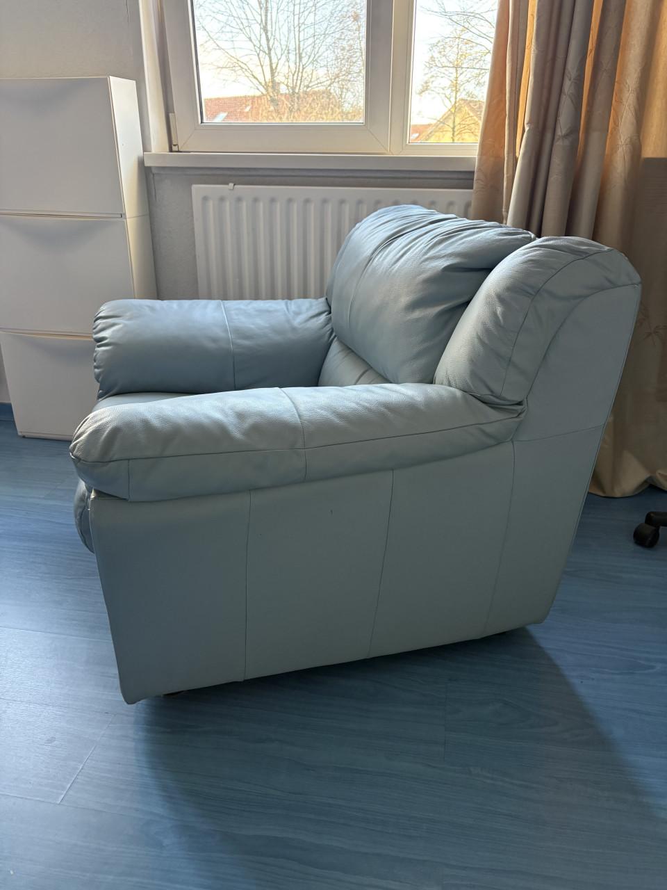 Fauteuil 2 stuks van leer