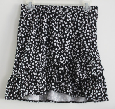 Zwart rokje met witte bloemen print maat s