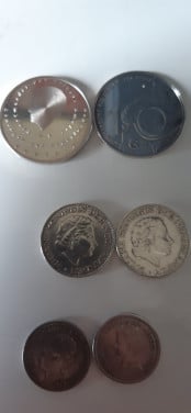 Zilveren munten 14 stuks
