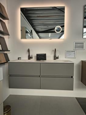 Showmodel badkamermeubel Mondiaz Vica DLux 120 cm Smoke Opalo, nu voor