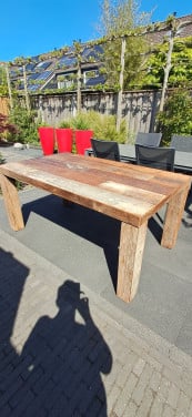 Eettafel 170 x 100 cm rustiek hout