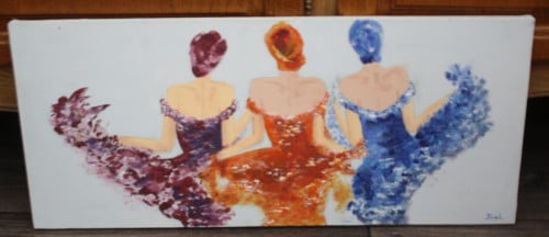 Kleurrijk dames schilderij