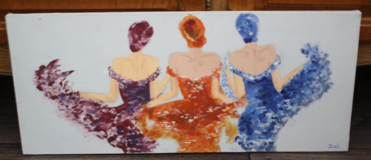 Kleurrijk dames schilderij