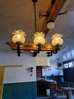Verlichtingsbalk delfsblauw met 6 kelken
