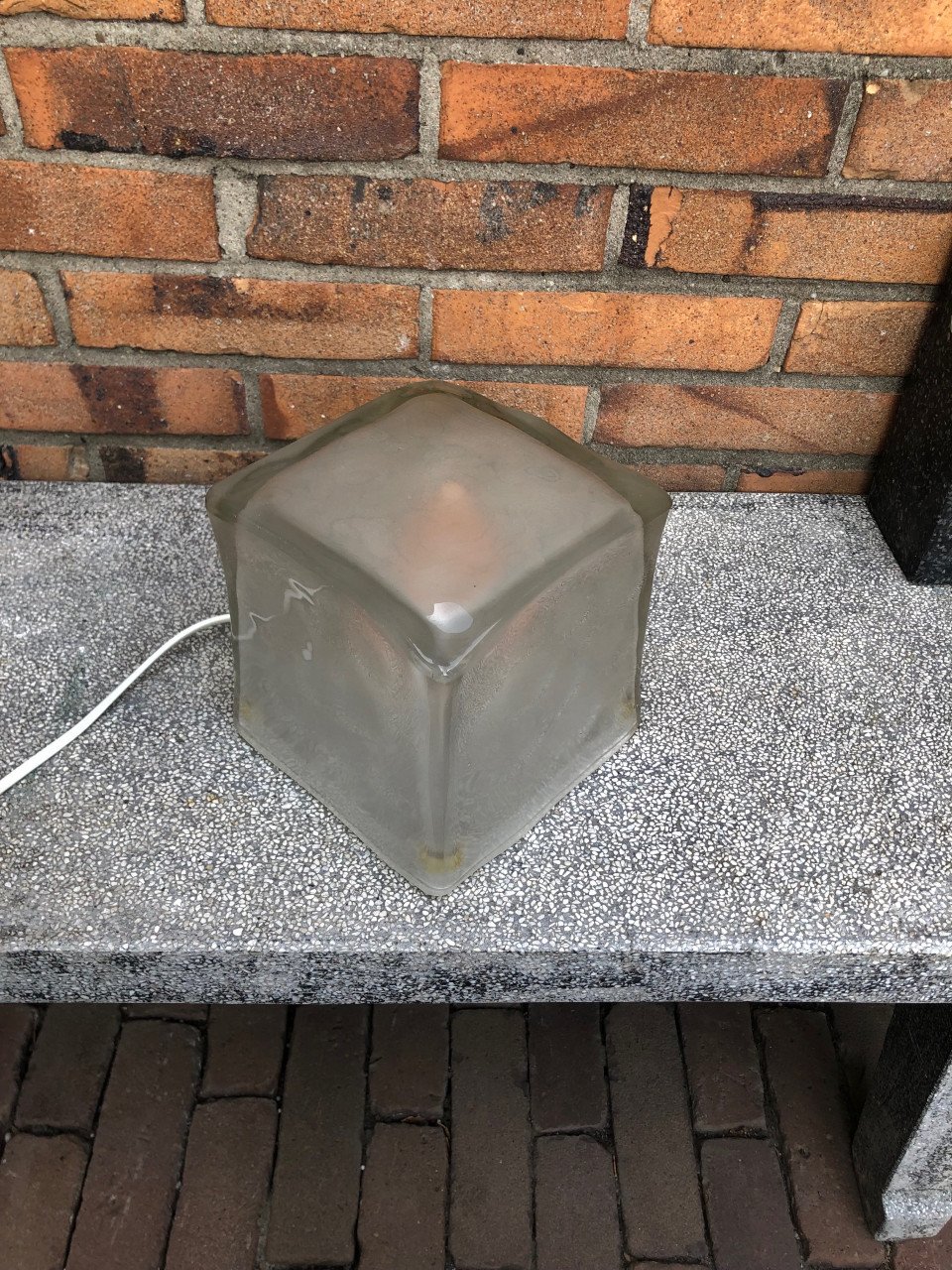 Vintage iviken ice cube tafellamp glas ijsblokje Zweden '70
