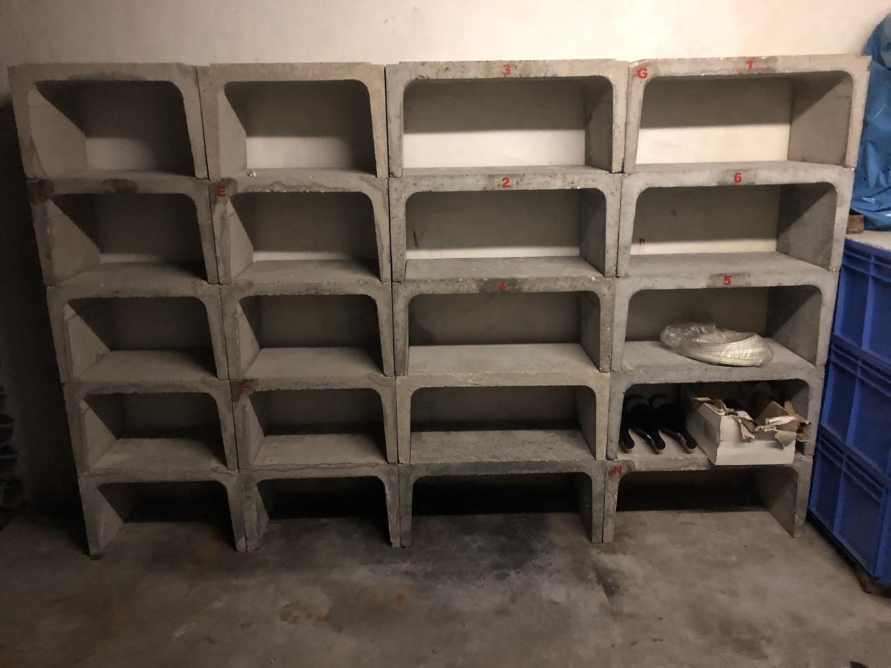 Wijnrekken in beton uitvoering