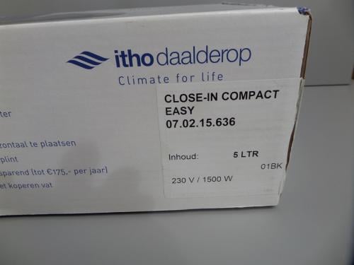 Boiler Close in van Daalderop EASY line Is een maal gevuld voor een test