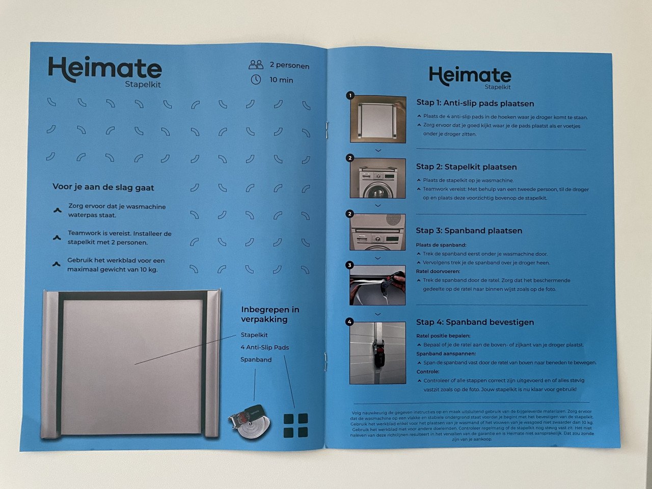 Stapelkit, Tussenstuk wasmachine en droger