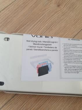 Vonia wanddroogrek wit — nieuw in doos | inklapbaar