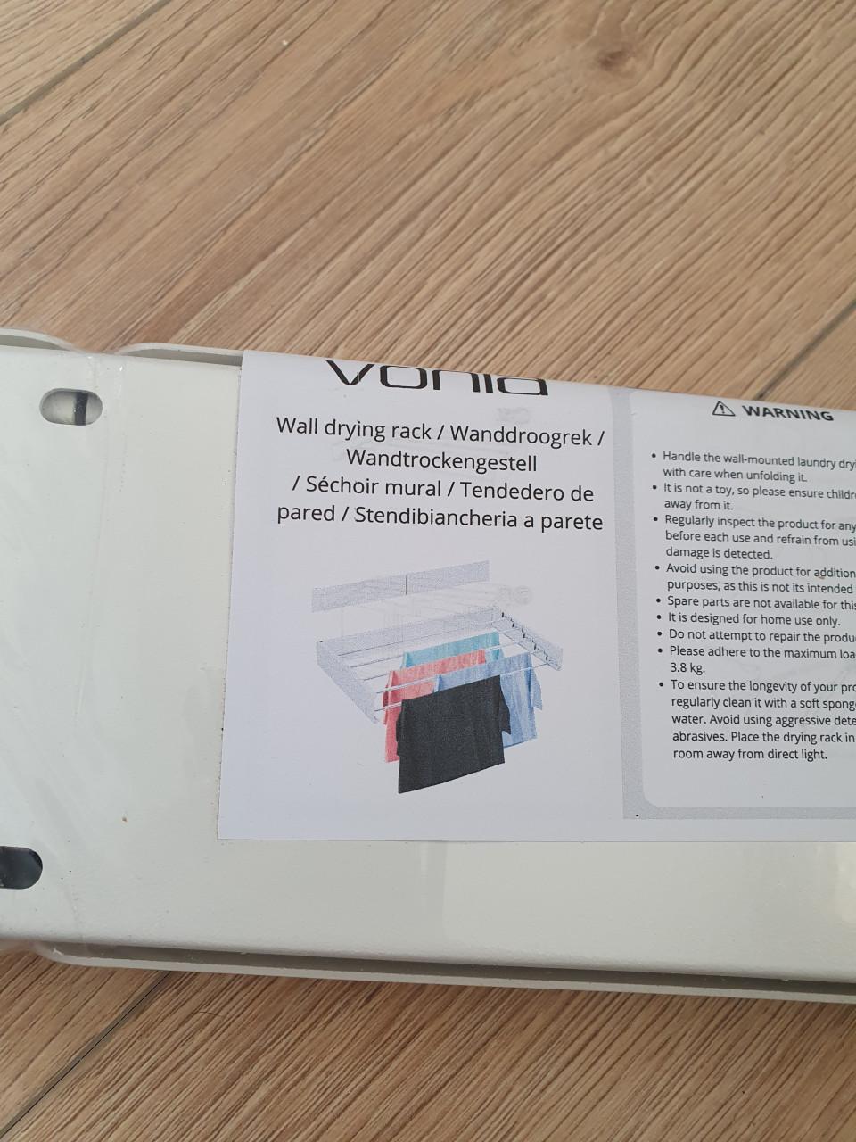 Vonia wanddroogrek wit — nieuw in doos | inklapbaar