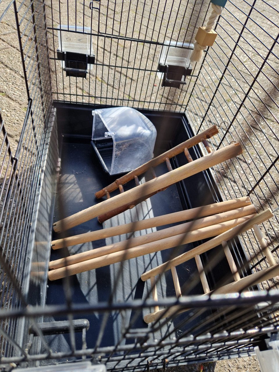 Nette vogelkooi met bovenopening - inclusief accessoires