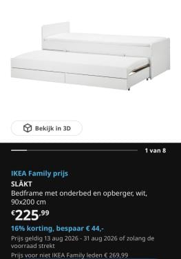 Bedbank IKEA Släkt wit