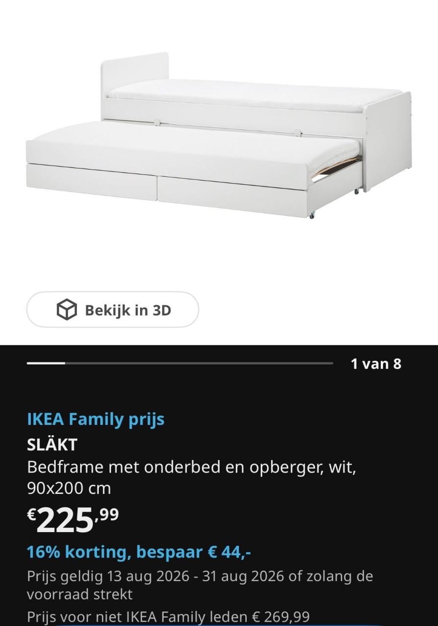 Bedbank IKEA Släkt wit