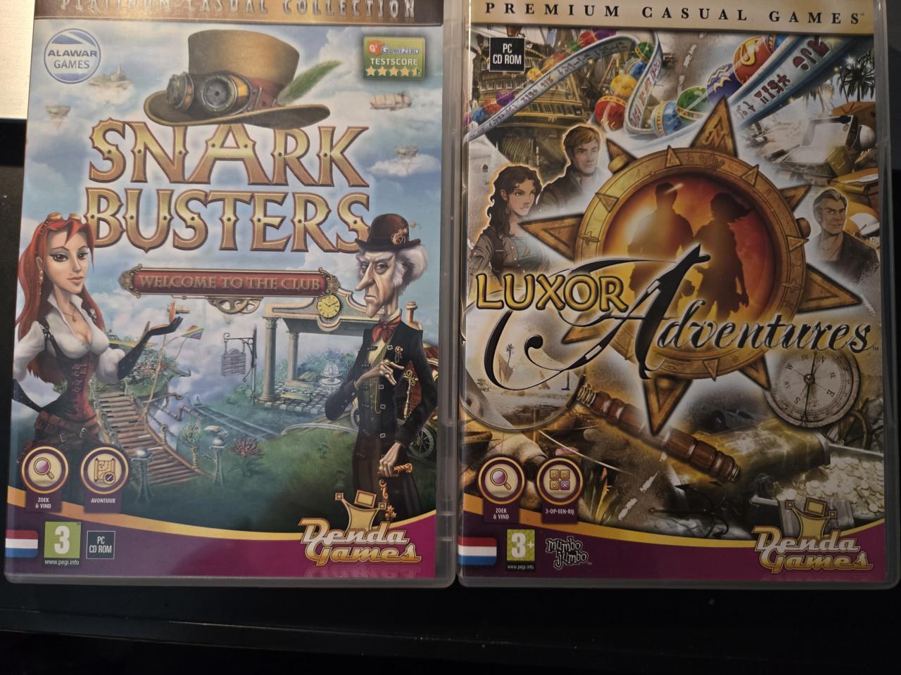 Verzameling van 5 verschillende PC-videospellen.