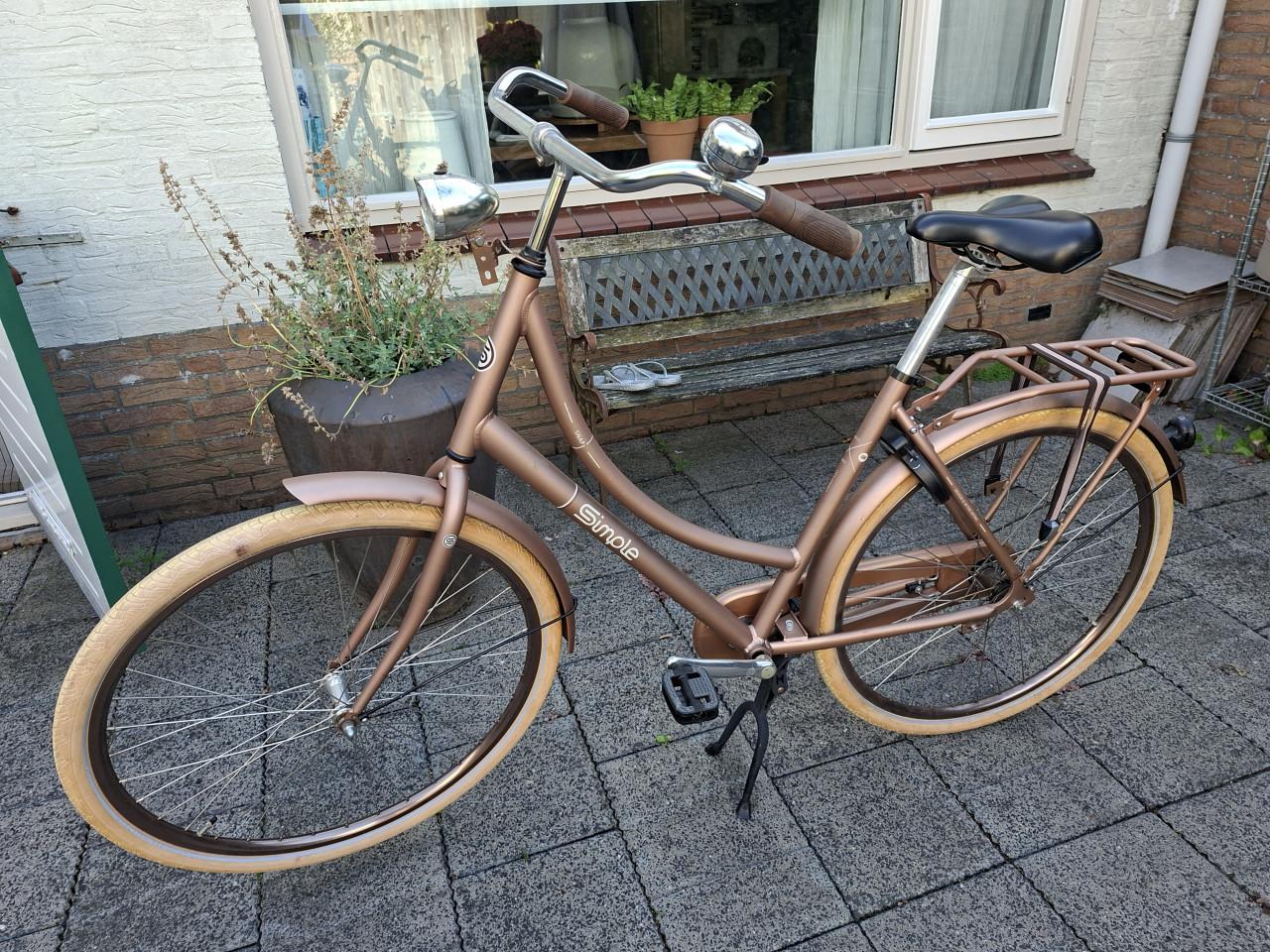 Damens/ Heren fiets Opoefiets, brons kleur