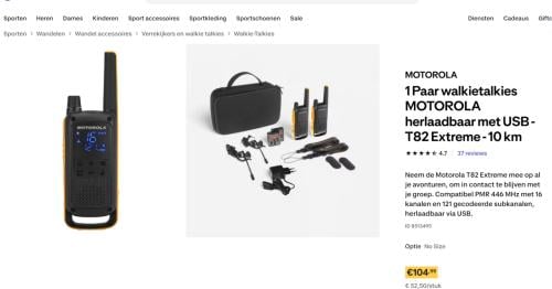 Te koop aangeboden Motorola T 82 Extreme portoset.