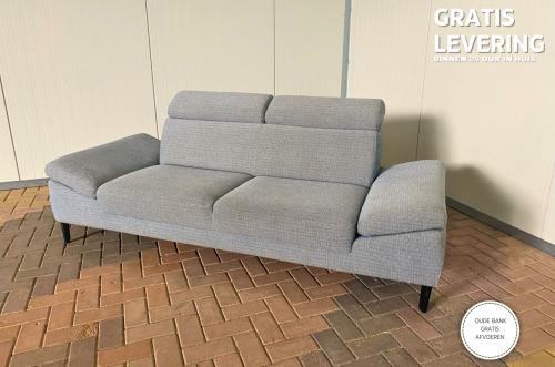 GRATIS LEVERING HEEL BENELUX + DACH Montel Grijze 3-zitsbank met Verstelbar
