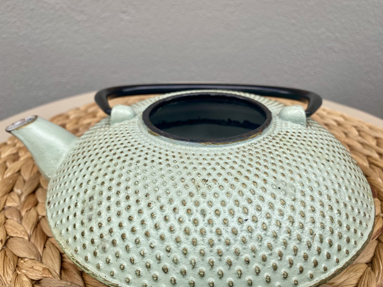 Gietijzeren theepot mint