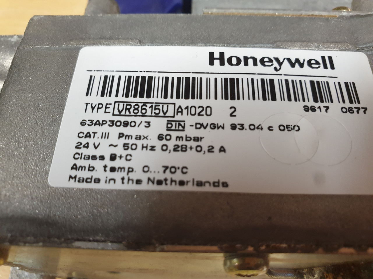 Honeywell gasblok voor Nefit ecomline