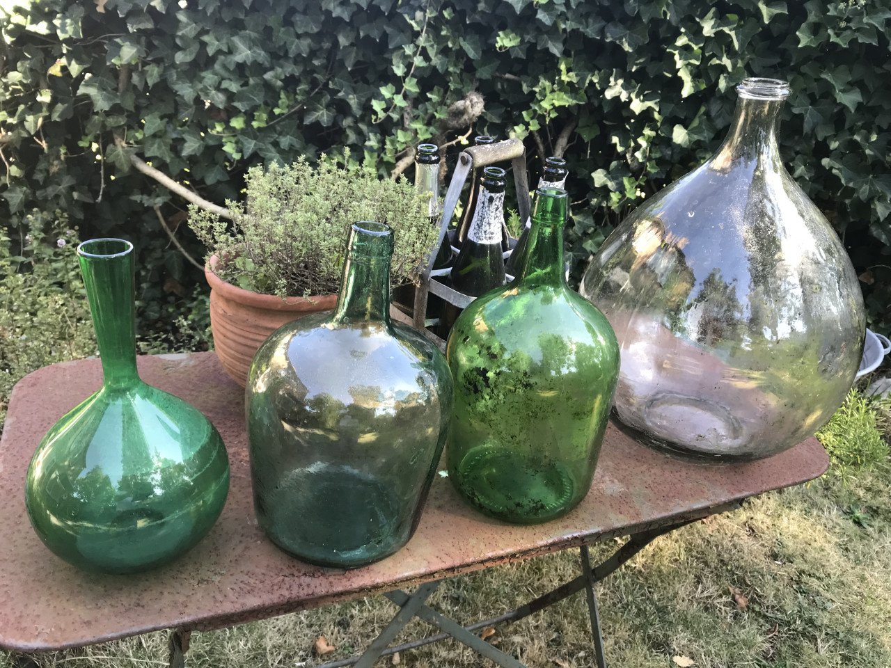 Grote glazen flessen,vintage