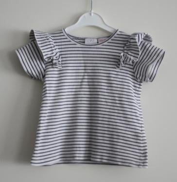 Shirt blauw wit gestreept maat 98