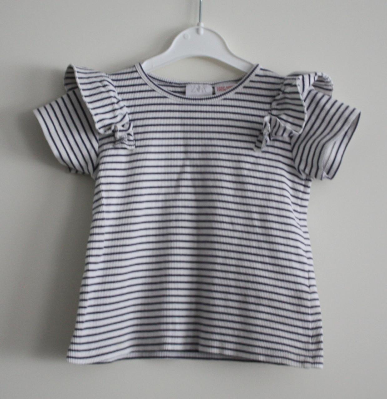 Shirt blauw wit gestreept maat 98