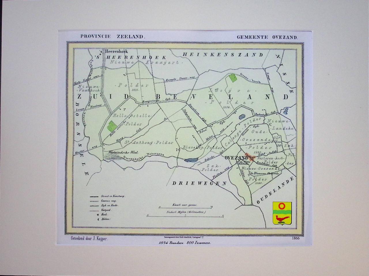 Kaarten Zuid-Beveland gemaakt door J. Kuyper