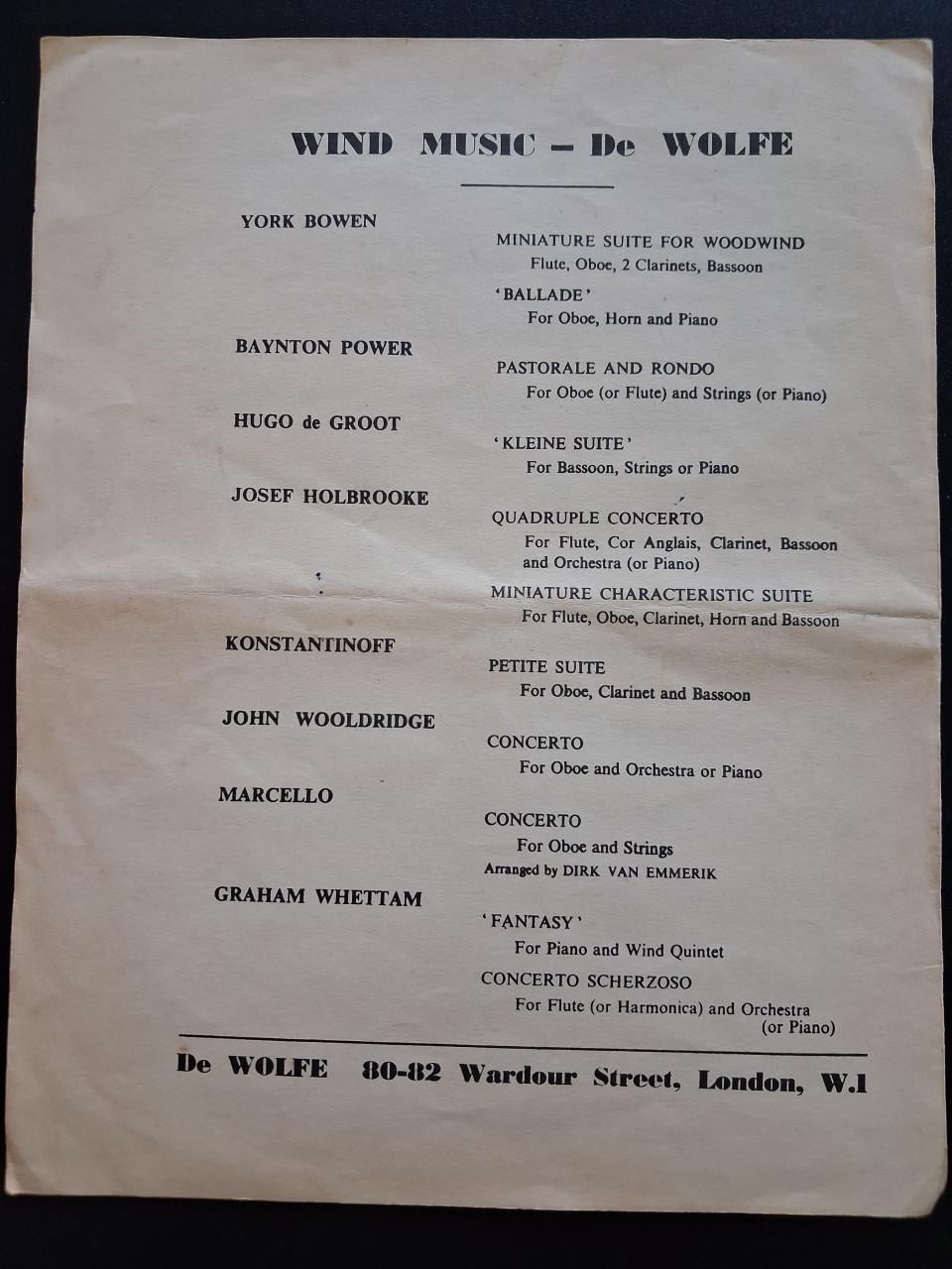Bladmuziek Hollandse Rhapsodie 1954