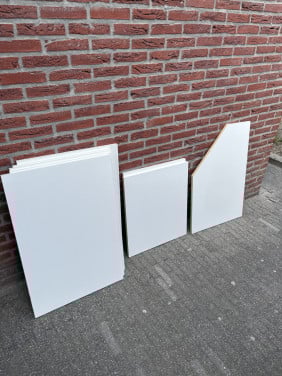 Houten planken, wit
