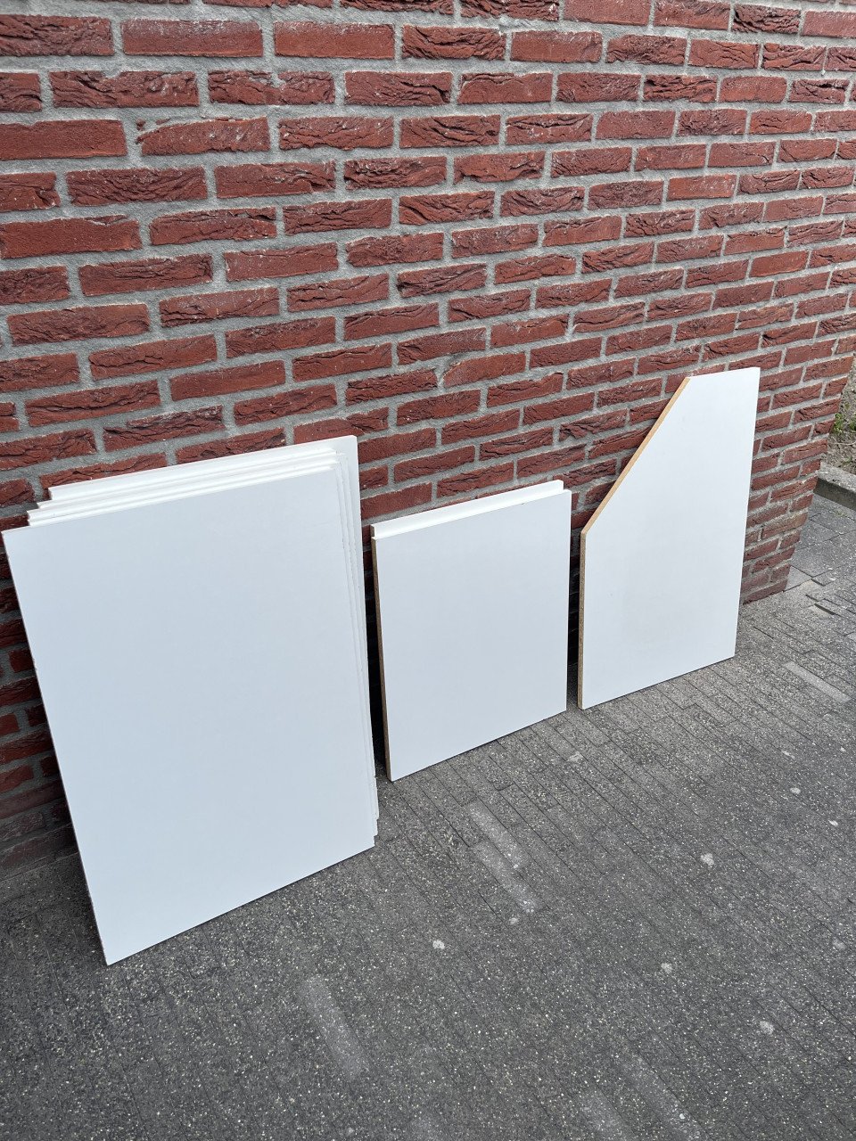 Houten planken, wit