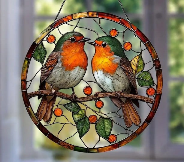 Raamhanger roodborst ( kleurrijk )
