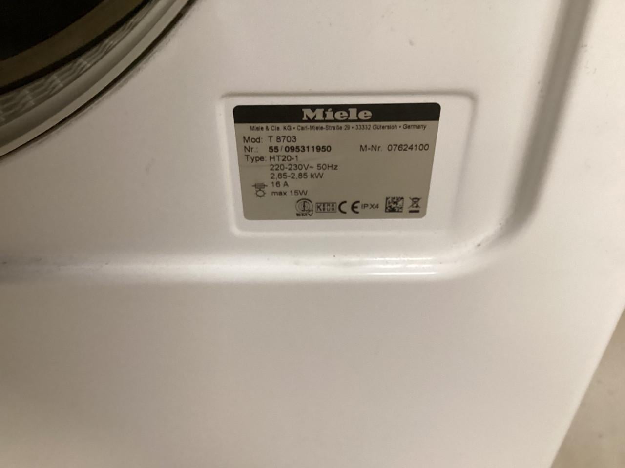 Miele T8703 luchtafvoerdroger