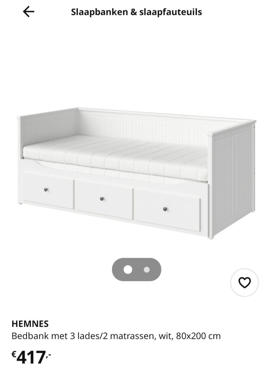Ikea Hemnes Bedbank met matras
