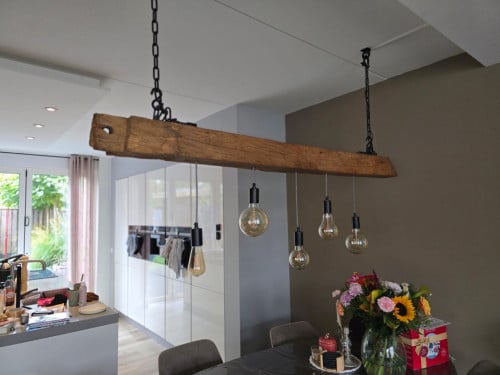 Oud eiken hanglamp
