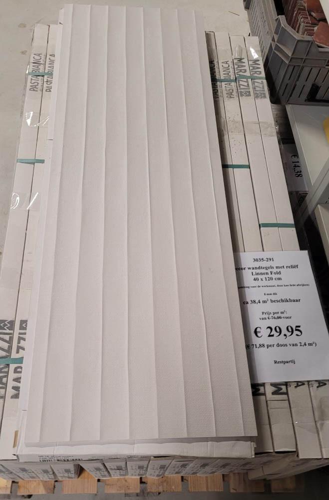 3035-291 ca 38,4 m² decor wandtegels met reliëf, beige, 40x120 cm, nu voor