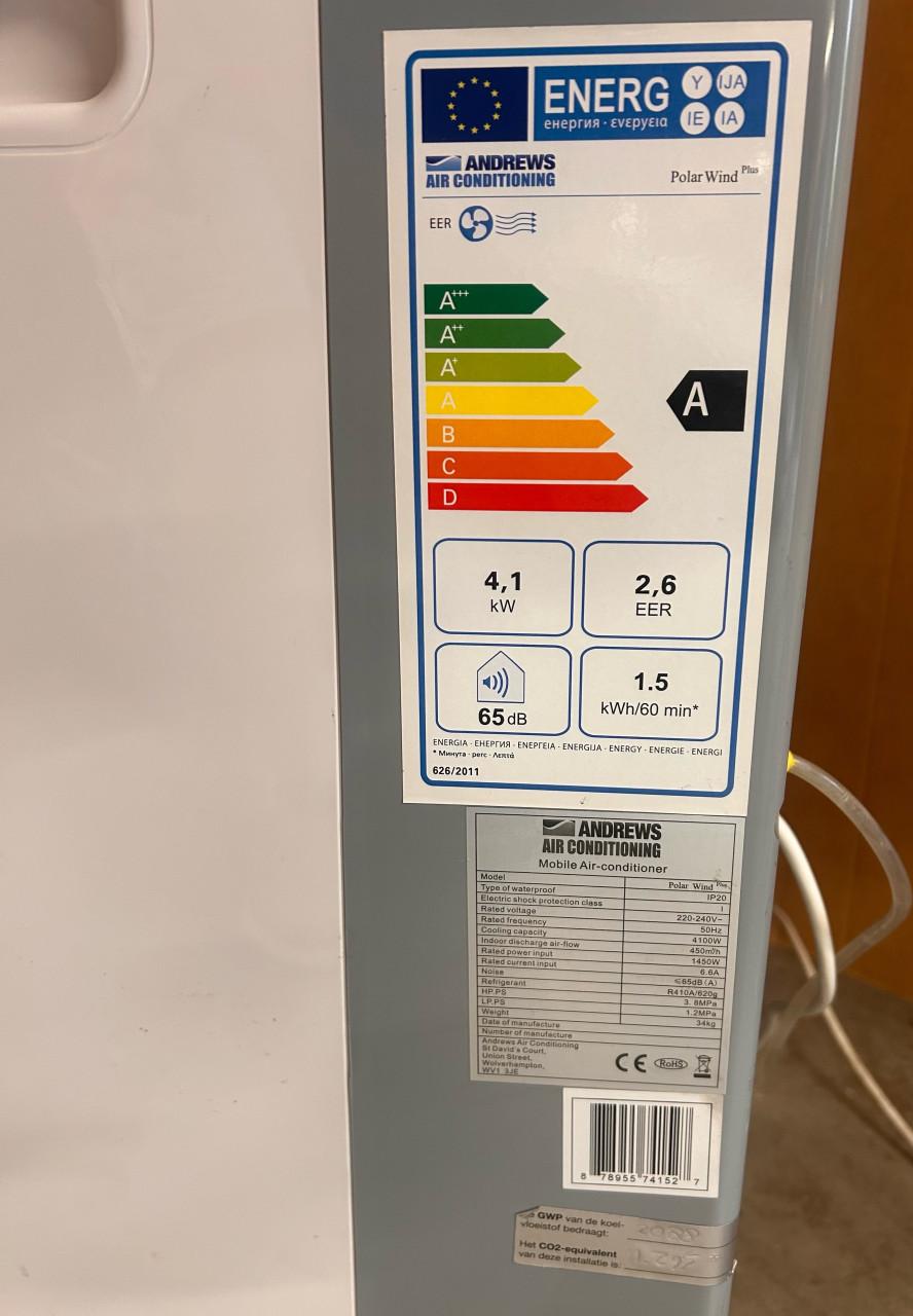 Professionele mobiele airco 4,1 kW – Andrews Polar Wind Plus bieden v/a 200