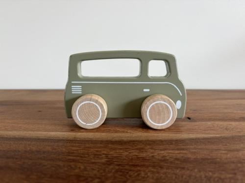 Little Dutch | houten bus | olijfkleurig