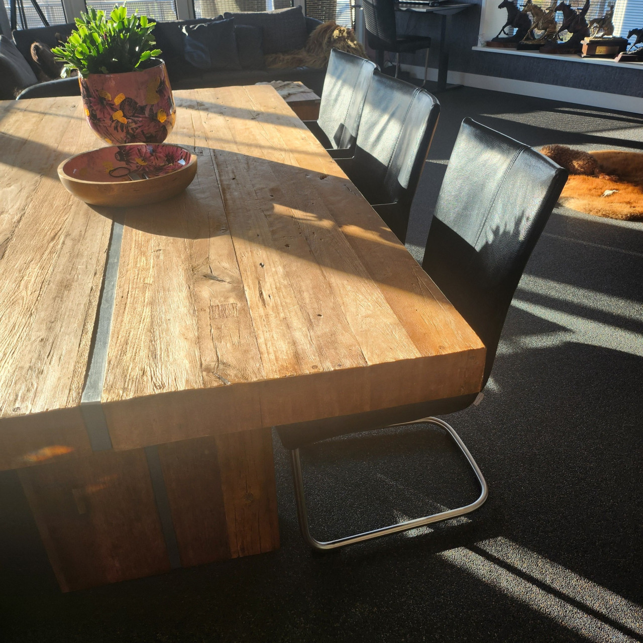 Bert Plantagie design zwart lederen stoelen
