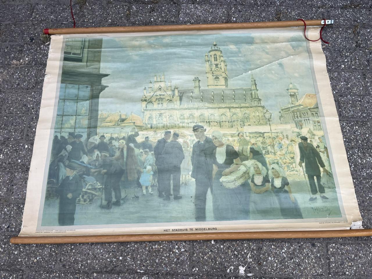Schoolplaat Het stadhuis te Middelburg