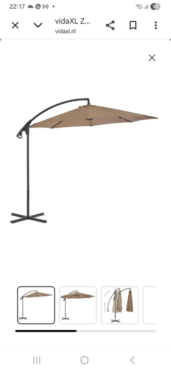 Zweefparasol met voet