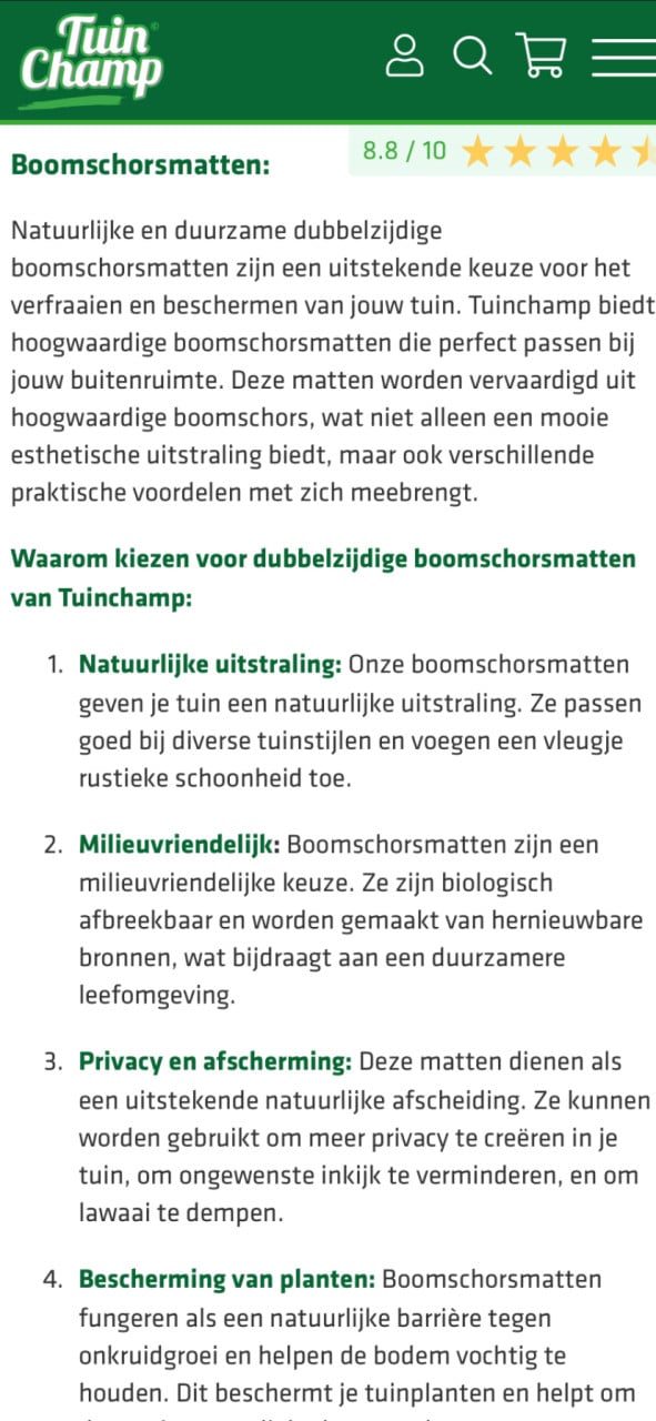 Boomschors schutting, nieuw