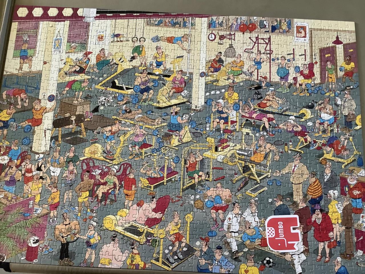 Drie puzzels 1000 stukjes in 1 doos Jan van Haasteren (nr. 81120) compleet.