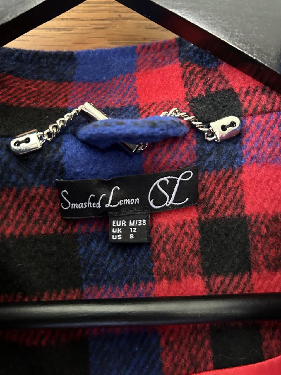 Mooie blauw/rood geruite mantel van Smashed Lemon, maat 38