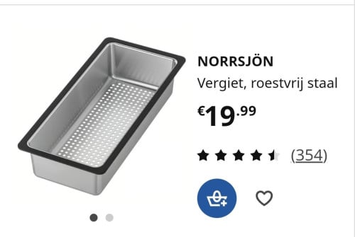 Vergiet spoelbak RVS
