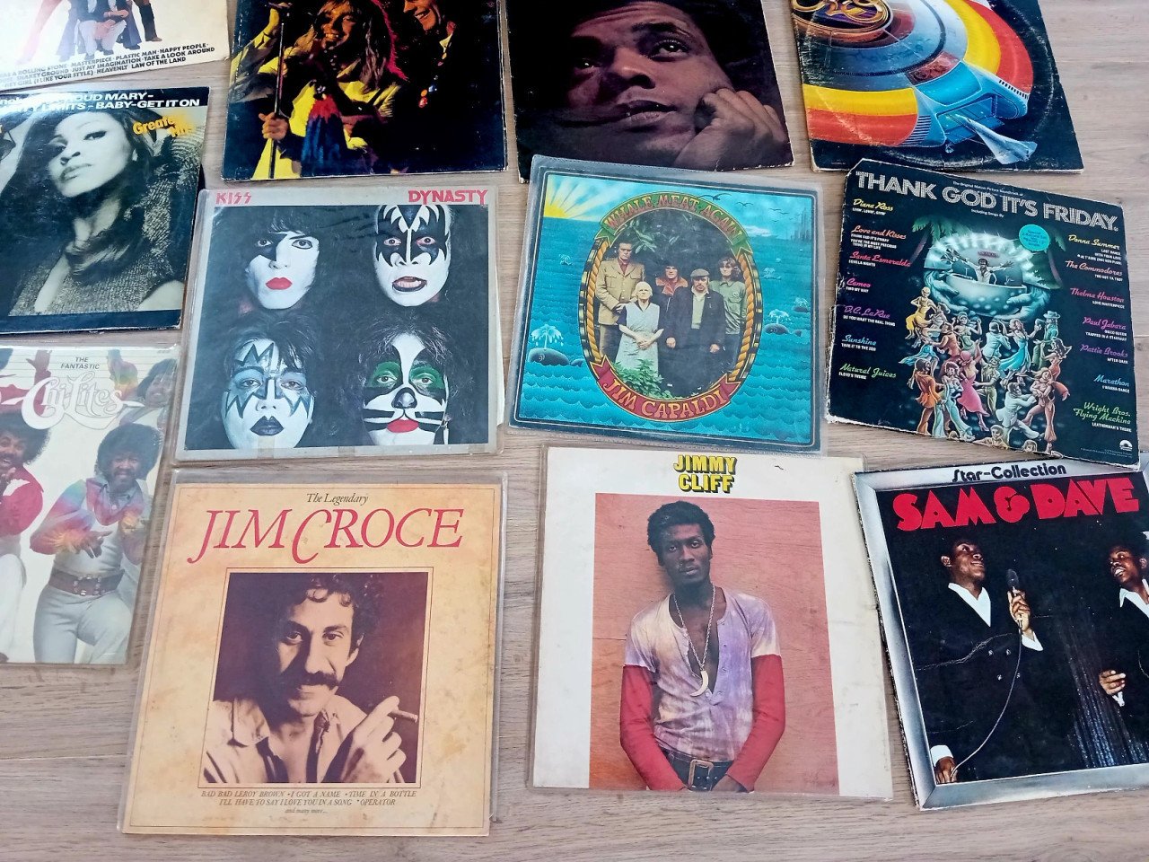 15 LP's  dubbel Lp's. KISS, BRUCE, SHOCKING BLEU,  JIM CROCE