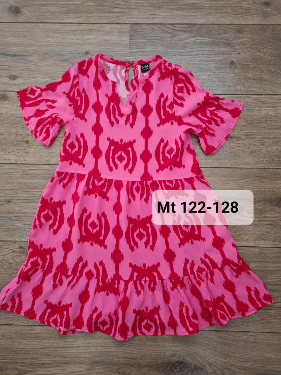 Fuchsia, rood wijd zomer jurkje van Kids Maat 122-128