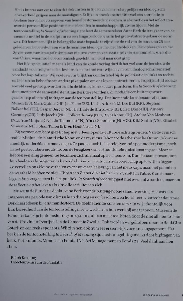 In search of meaning , Mensbeelden in globaal perspectief, door Anne Berk